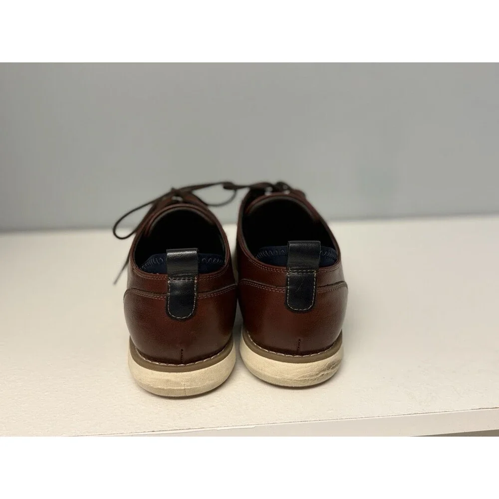 MADDEN Steve Madden Mens Brown Perforated Leather Derby Oxford Shoes Size 11 US